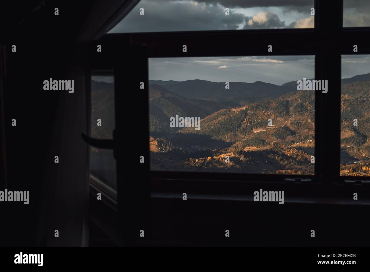 Open window with hills hi-res stock photography and images - Alamy