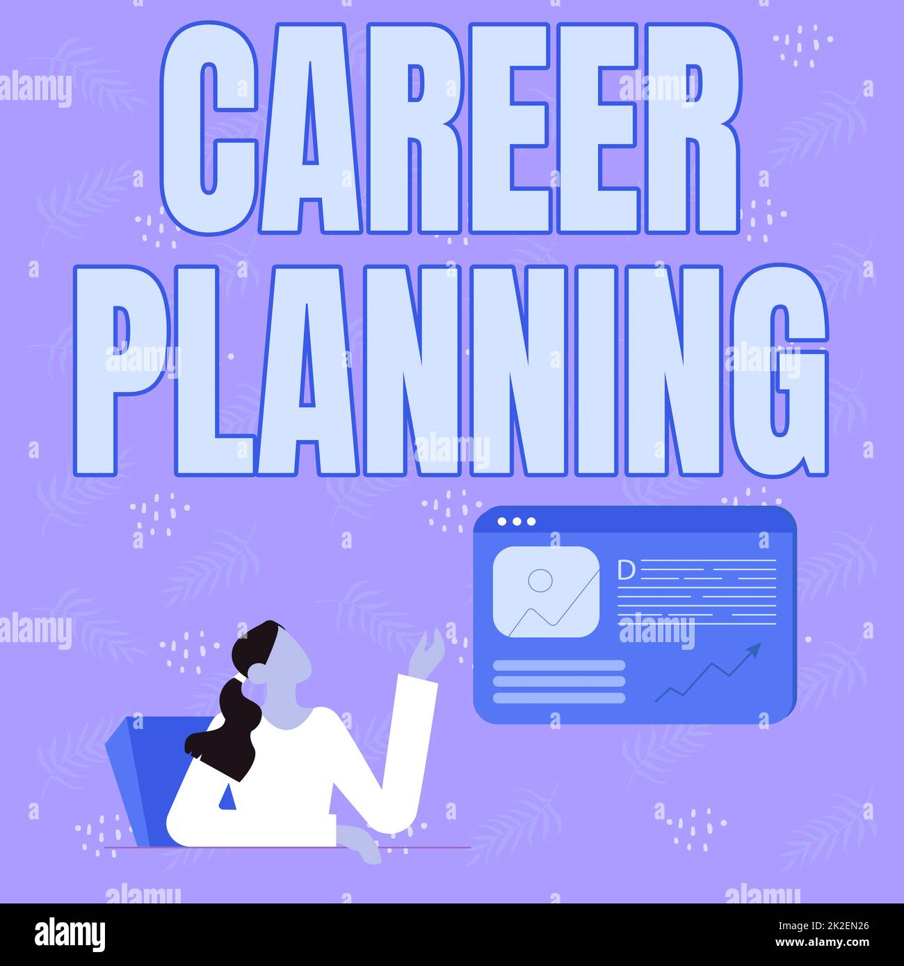 Writing displaying text Career Planning. Business idea A list of goals and the actions you can take to achieve them Line Drawing For Lady Sitting Presenting New Ideas With Web Browser Screen Stock Photo