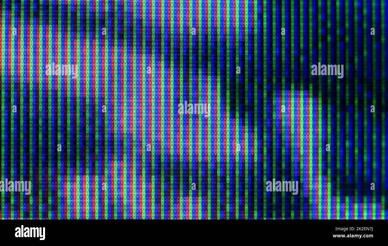 Close up view at a plasma tv while showing television activity. Stock Photo