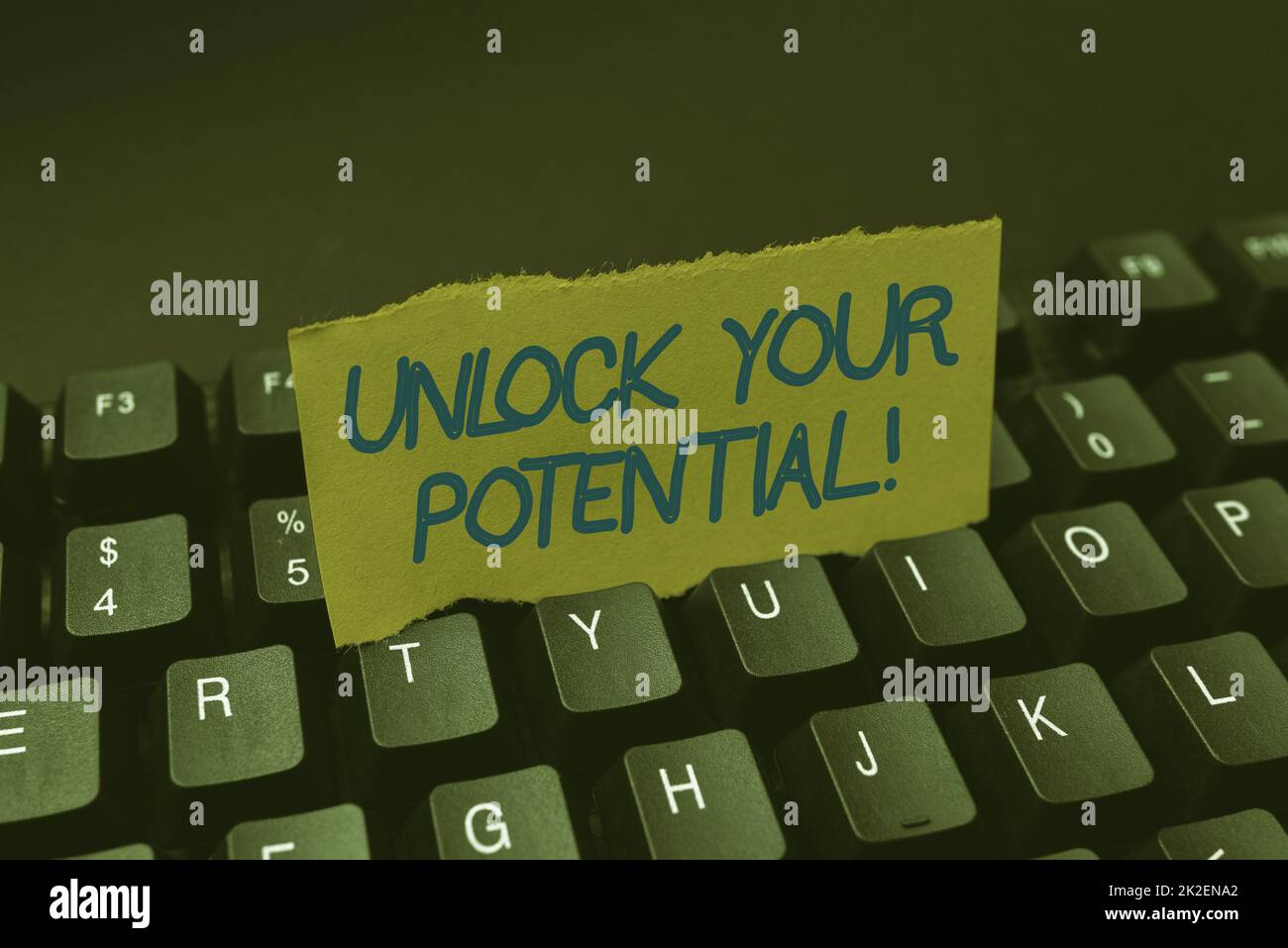 Text sign showing Unlock Your Potential. Word for Maximize the Strength and Capability Make a Difference Creating New Online Cookbook, Typing And Sharing Cooking Recipes Stock Photo