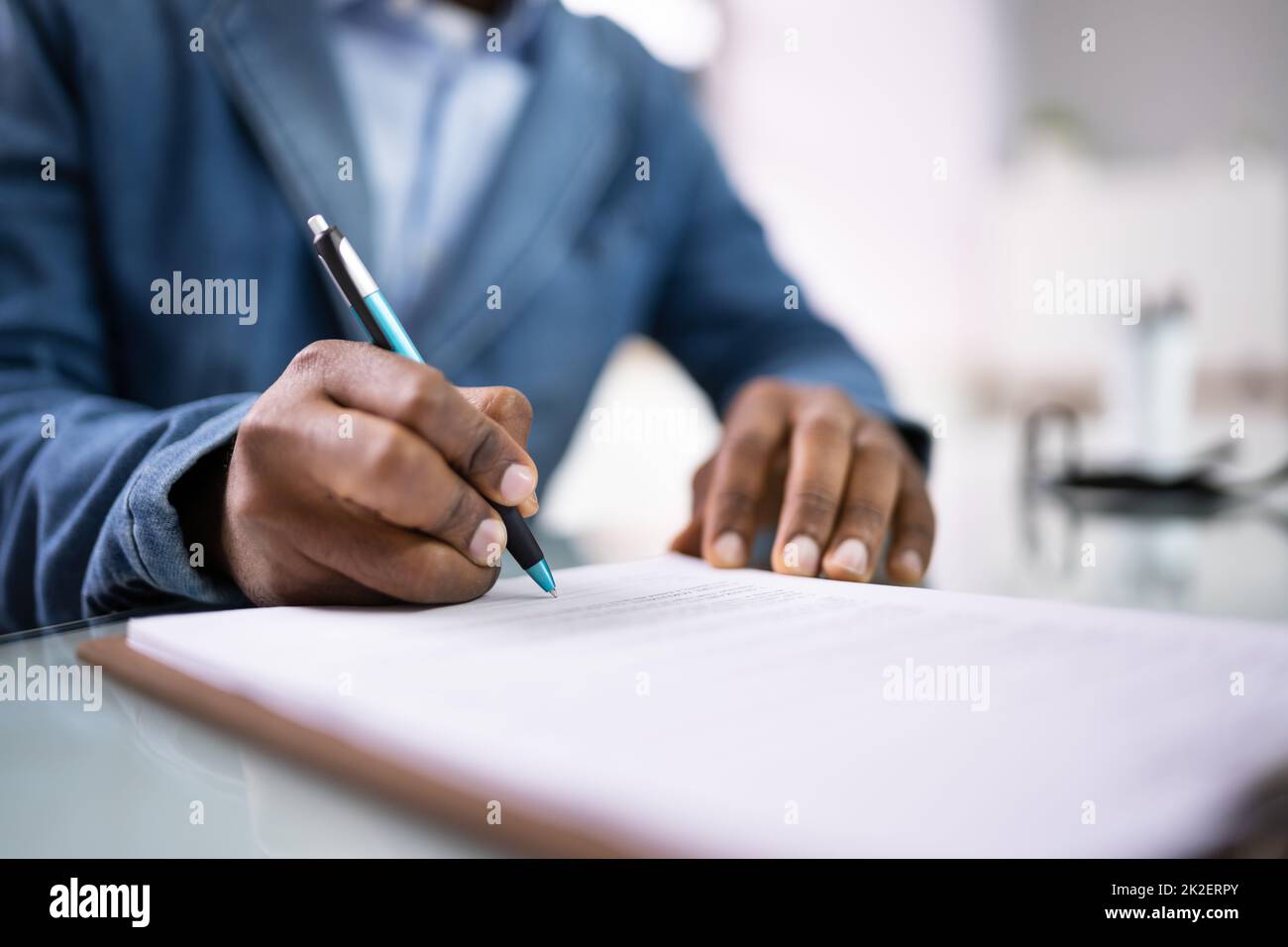 Lawyer Signing Business Contract Legal Document Stock Photo Alamy