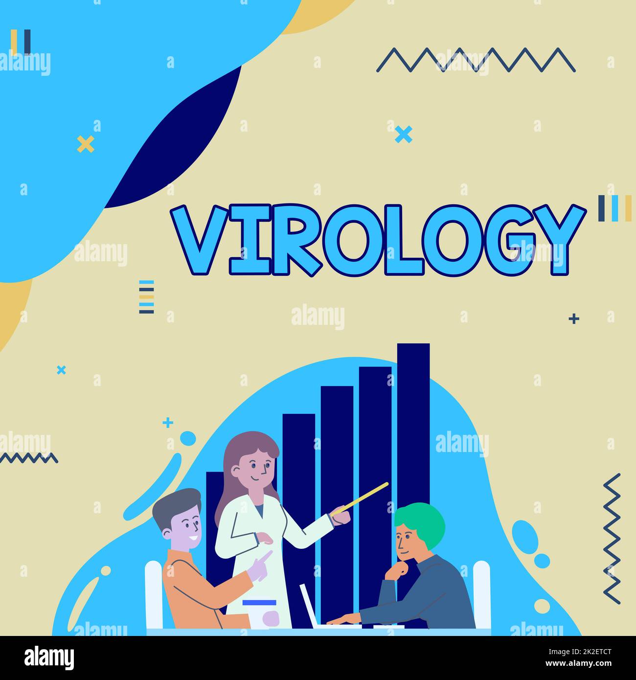 Handwriting text Virology. Internet Concept Virology Lady Drawing Explaining To Her Teammate Process Steps. Stock Photo