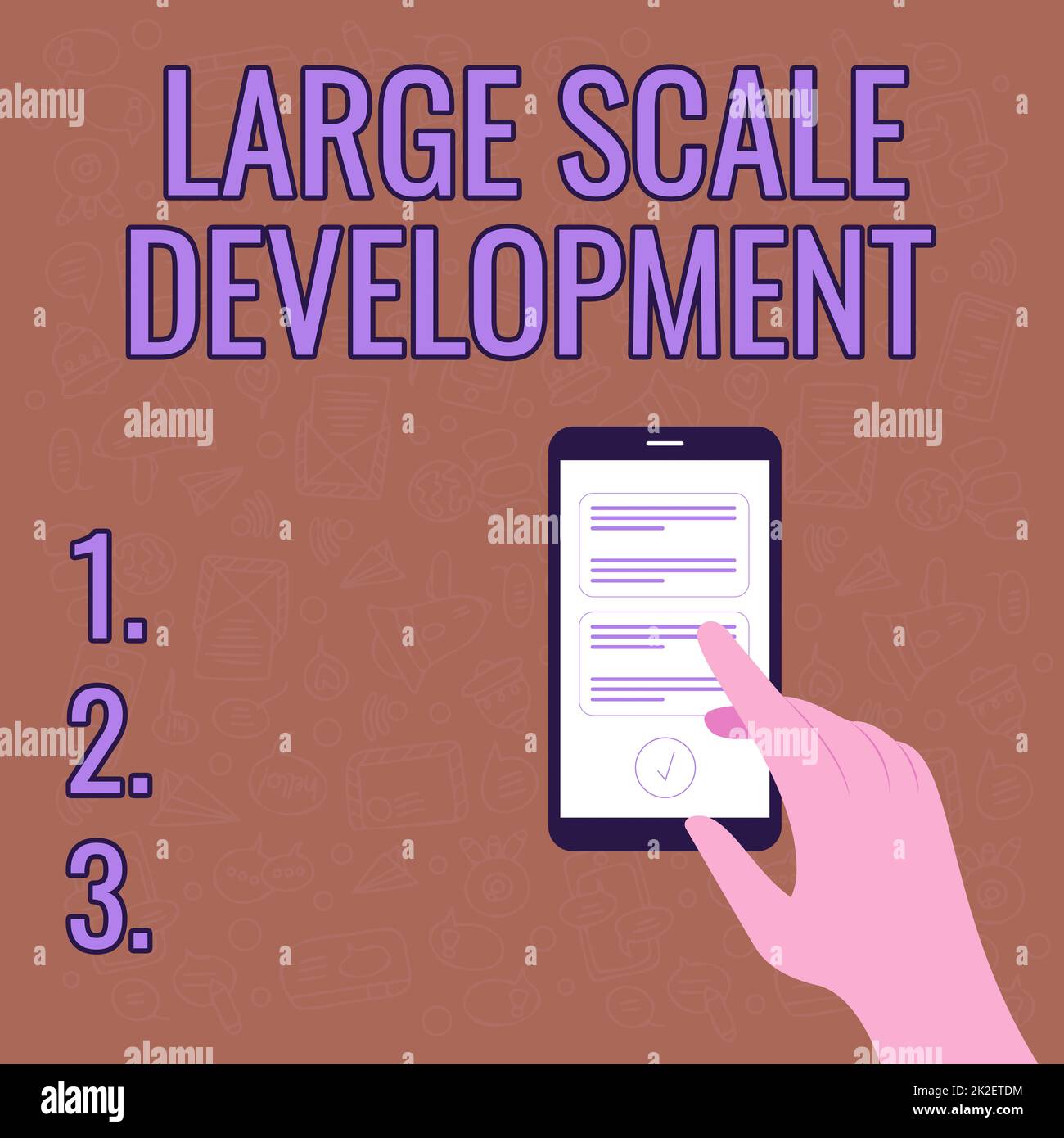 Text caption presenting Large Scale Development. Concept meaning