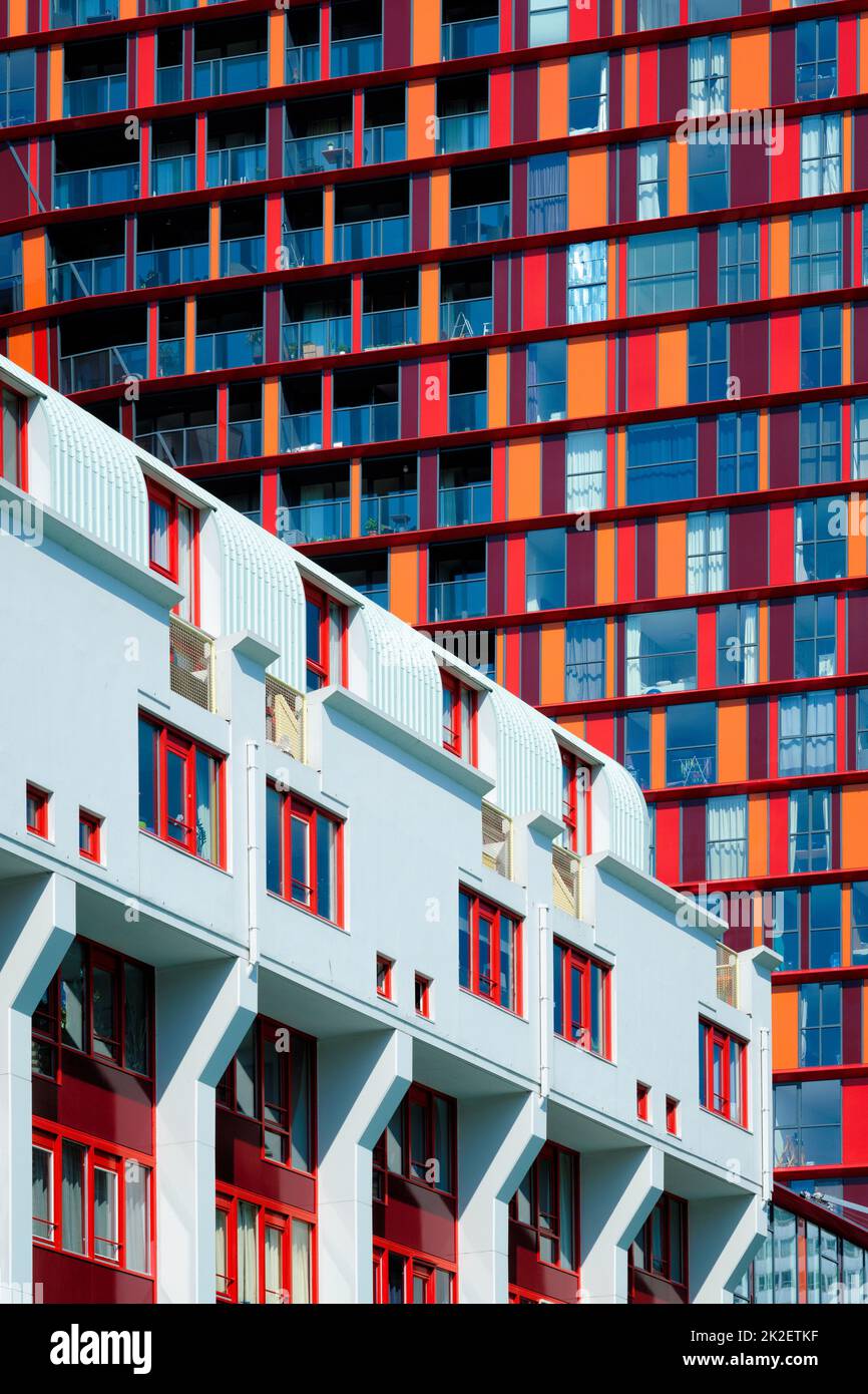 Modern residential building facade with windows and balconies ...