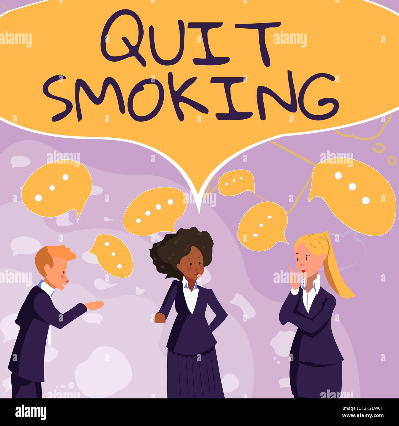 Conceptual display Quit Smoking. Business showcase process of discontinuing tobacco and any other smokers Illustration Of Partners Building New Wonderful Ideas For Skills Improvement. Stock Photo