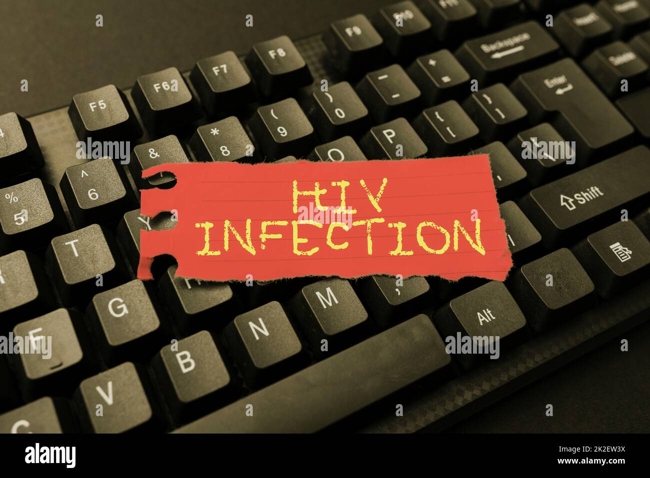 Handwriting text Hiv Infection. Word Written on A disease of the immune system due to the infection of HIV Entering New Product Key Concept, Typing Movie Subtitle Software Stock Photo