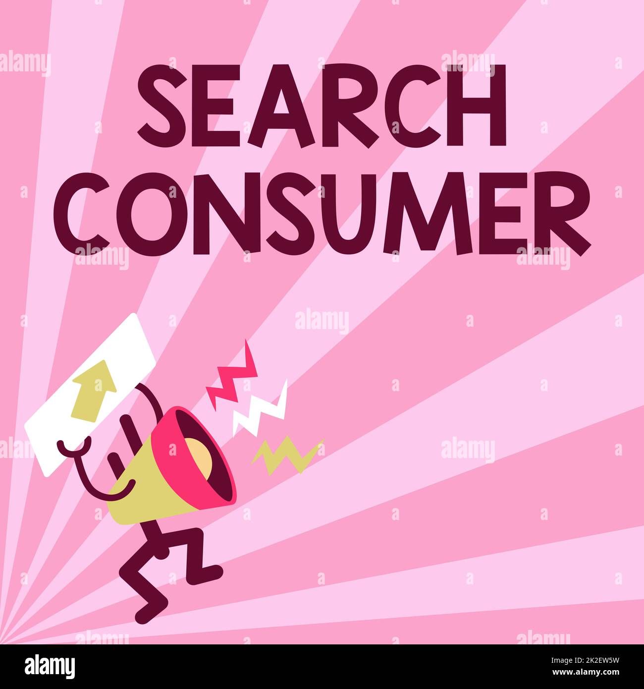 Text sign showing Search Consumer. Word for research onconsumers preferences and behavior in a market Megaphone Displaying Important Message Exhibiting Detailed Report Stock Photo