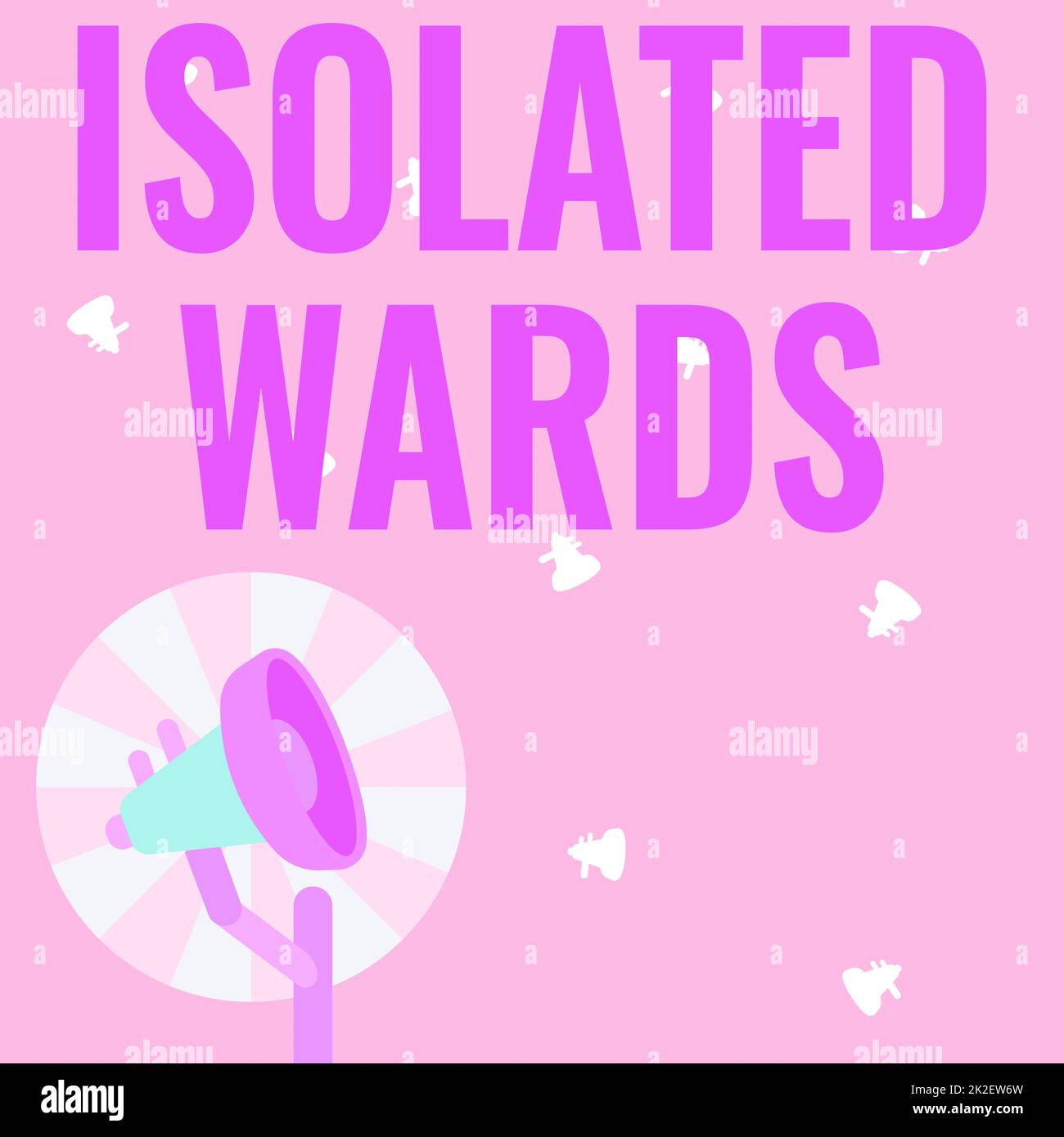 Hand writing sign Isolated Wards. Word Written on far away from places