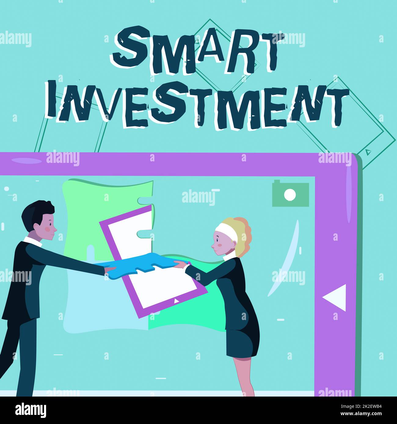 Sign displaying Smart Investment. Business overview Allocating funds to ...