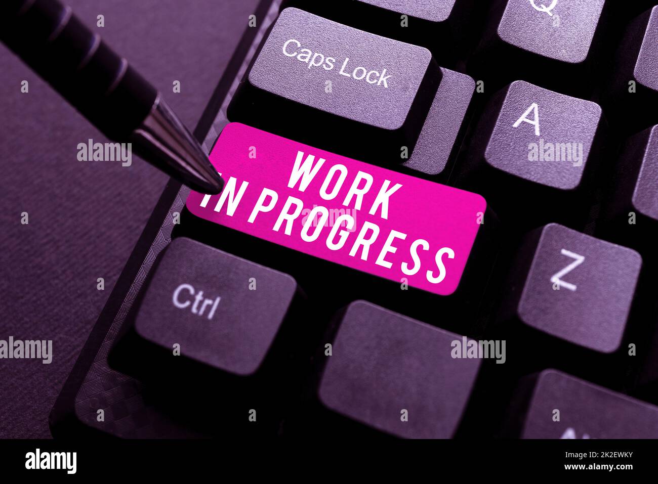 Sign displaying Work In Progress. Business idea Work In Progress ...