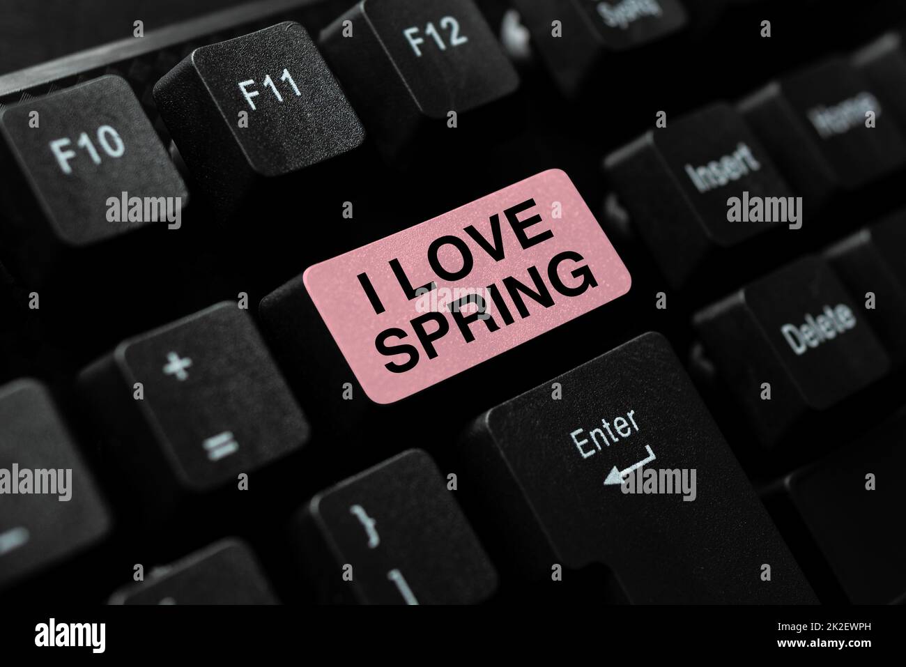 Inspiration showing sign I Love Spring. Business approach telling why having a strong affection to this season Editing And Retyping Report Spelling Errors, Typing Online Shop Inventory Stock Photo