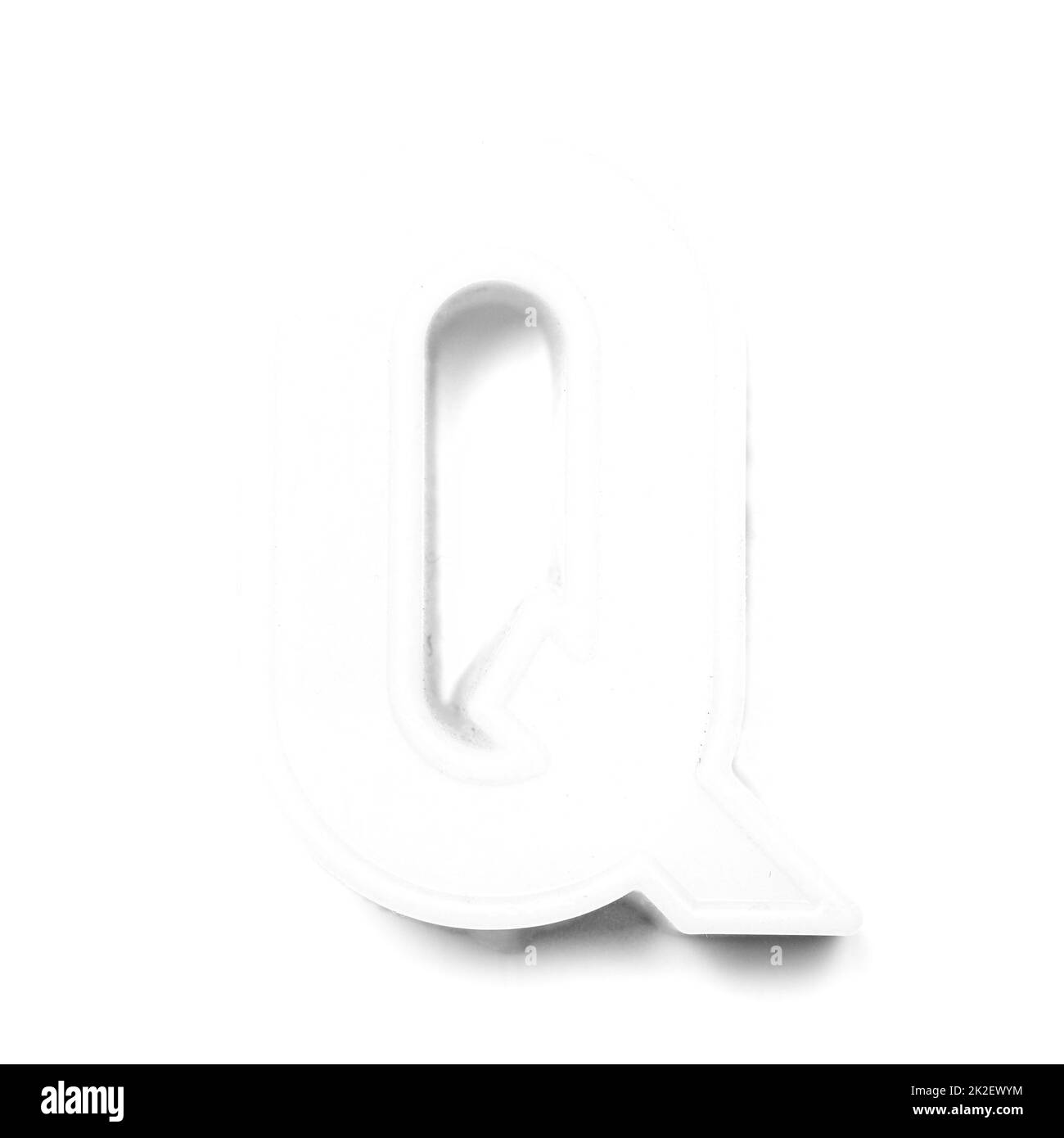 Magnetic uppercase letter Q in black and white Stock Photo