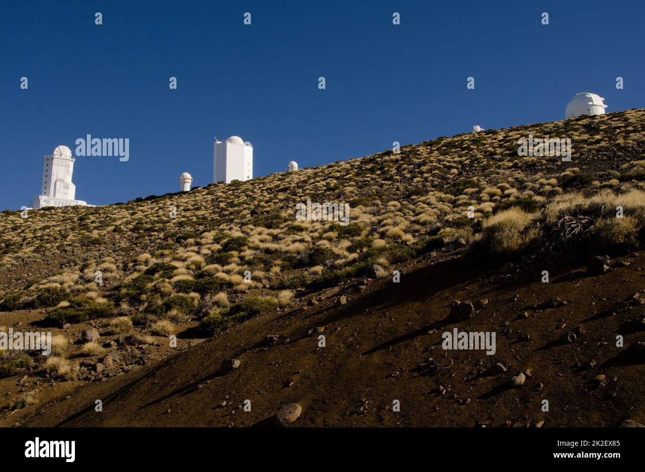 Telescopes of the Astronomical Observatory of Izana. Stock Photo