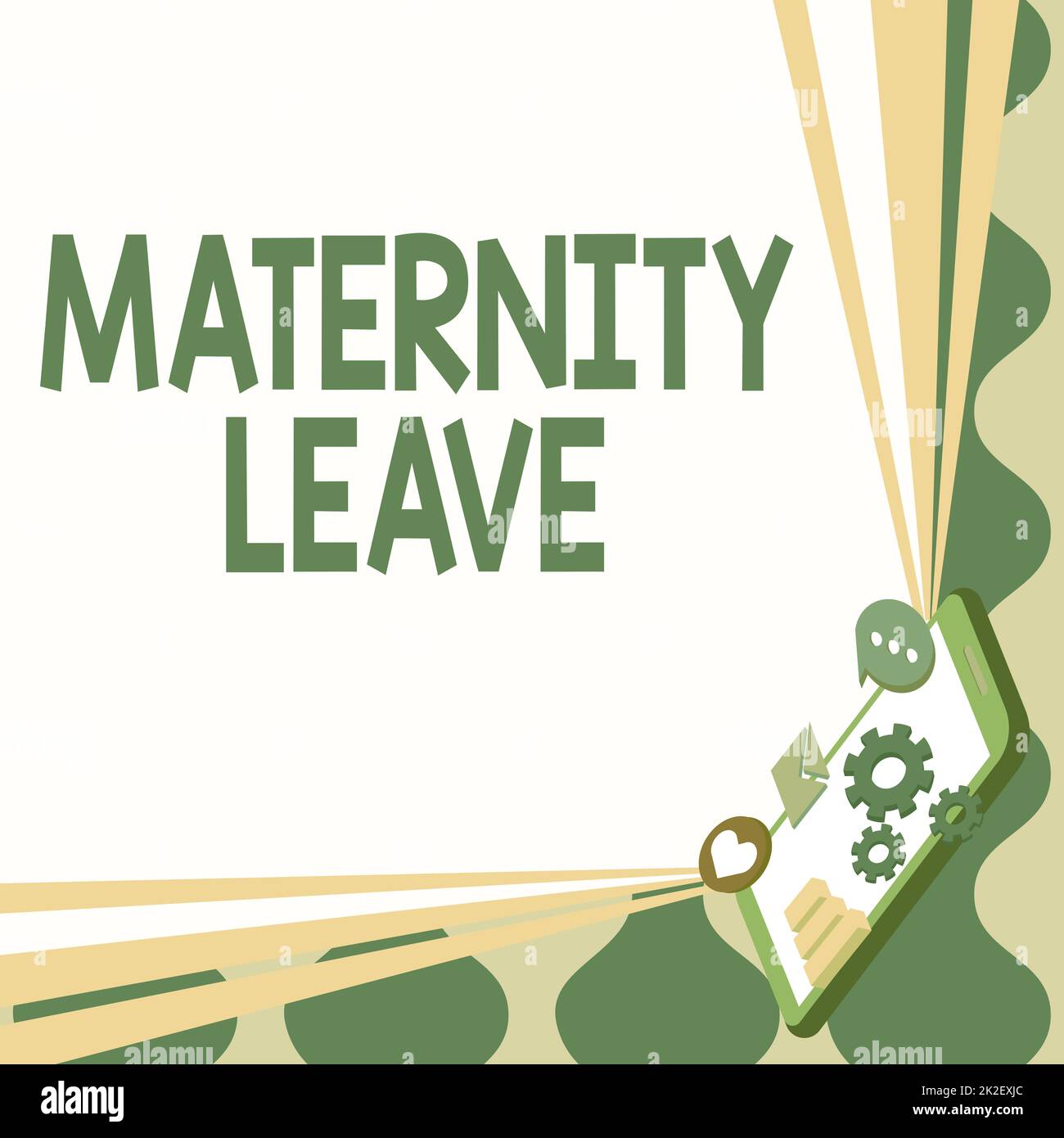Handwriting text Maternity Leave. Business idea the leave of absence for an expectant or new mother Mobile Drawing Sharing Positive Comments And Good Speech Bubble Stock Photo