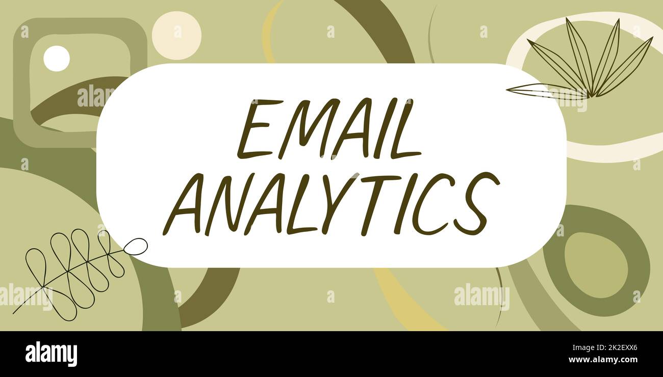 Writing displaying text Email Analytics. Business concept way to break down open rate to give insights on recipient Blank Frame Decorated With Abstract Modernized Forms Flowers And Foliage. Stock Photo