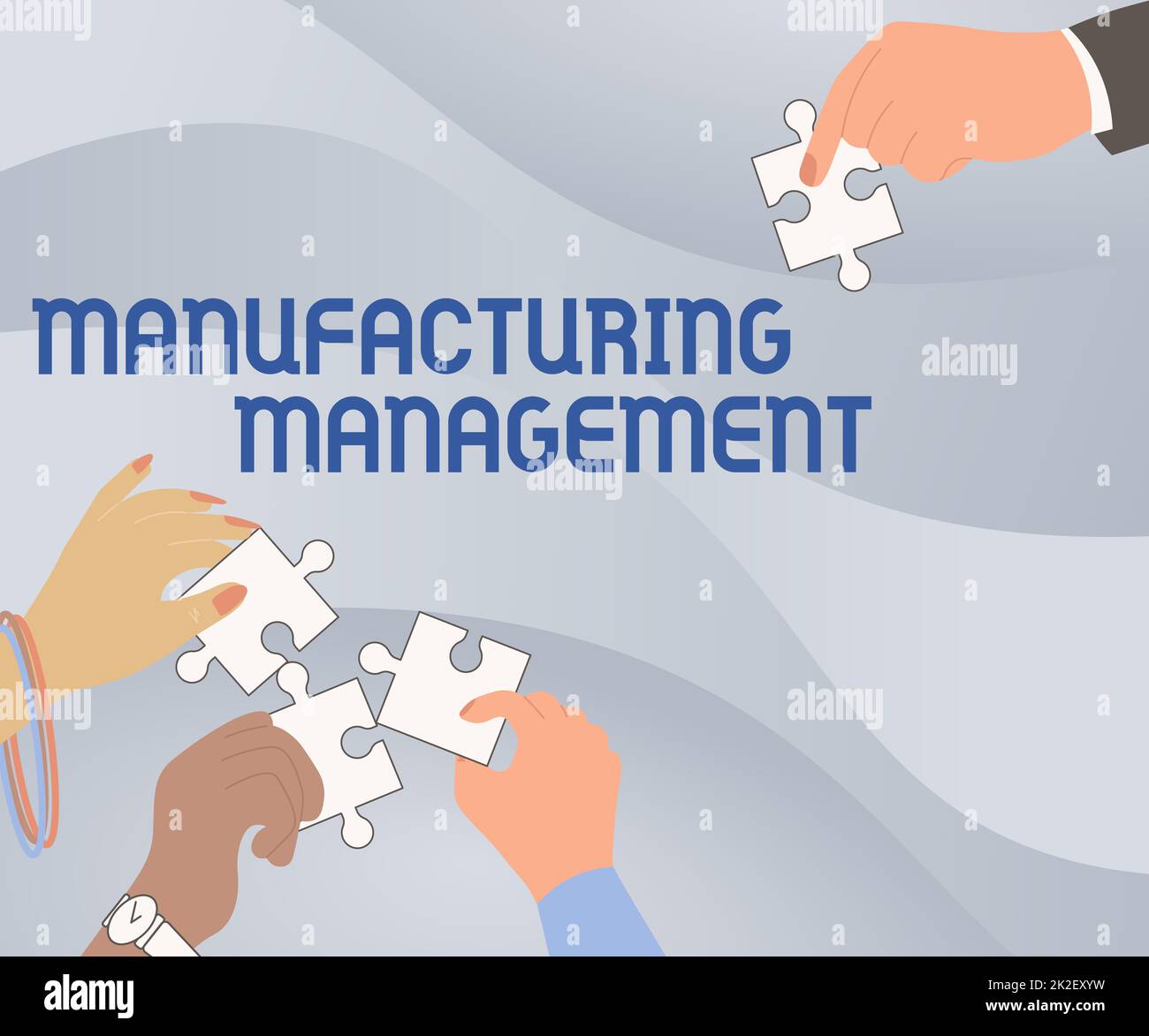 Text caption presenting Manufacturing Management. Business showcase methods used to define how