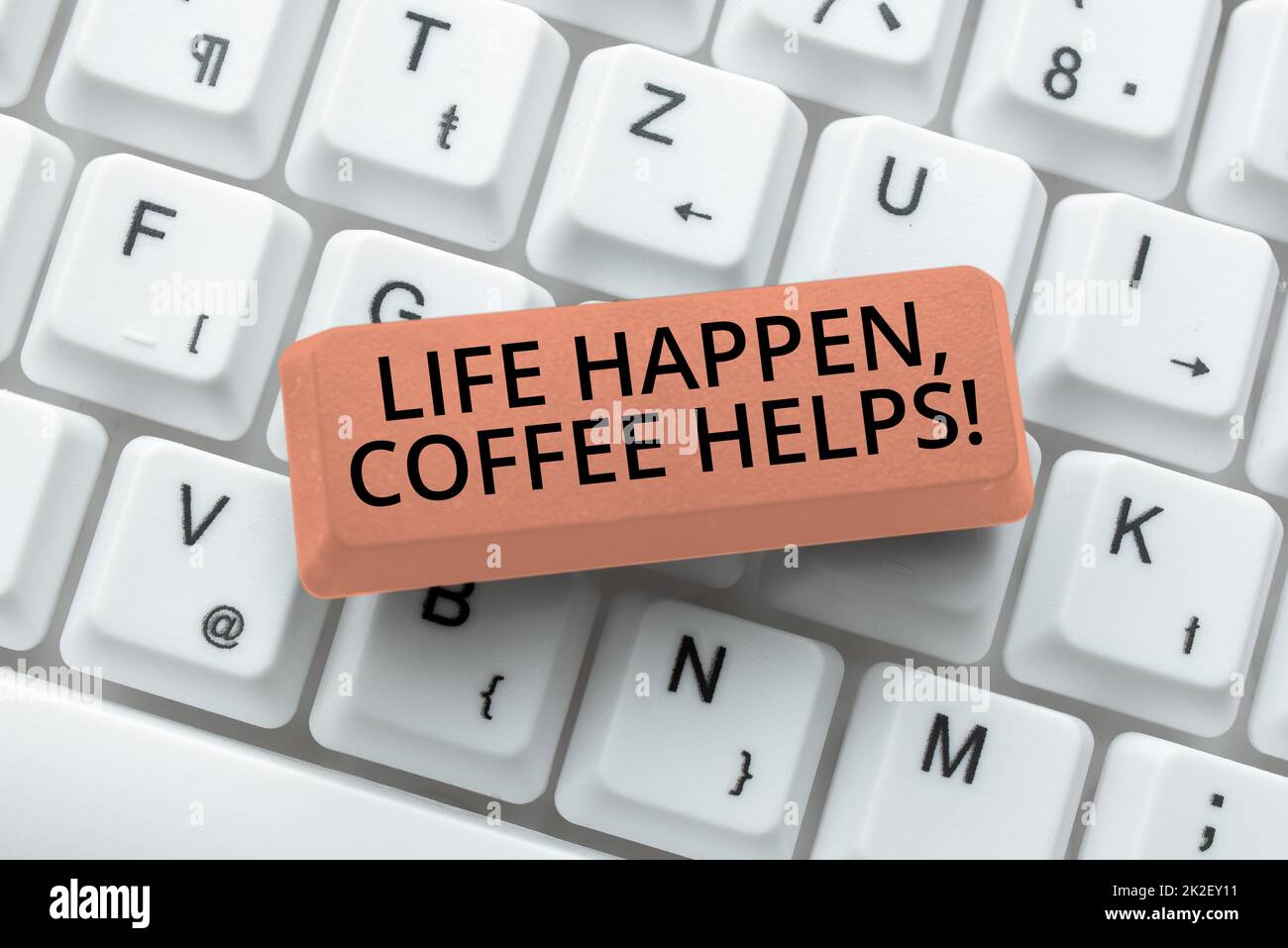 Writing displaying text Life Happen, Coffee Helps. Business idea Drinking hot while having problems troubles Researching Software Development Solutions, Typing Advanc Program Codes Stock Photo