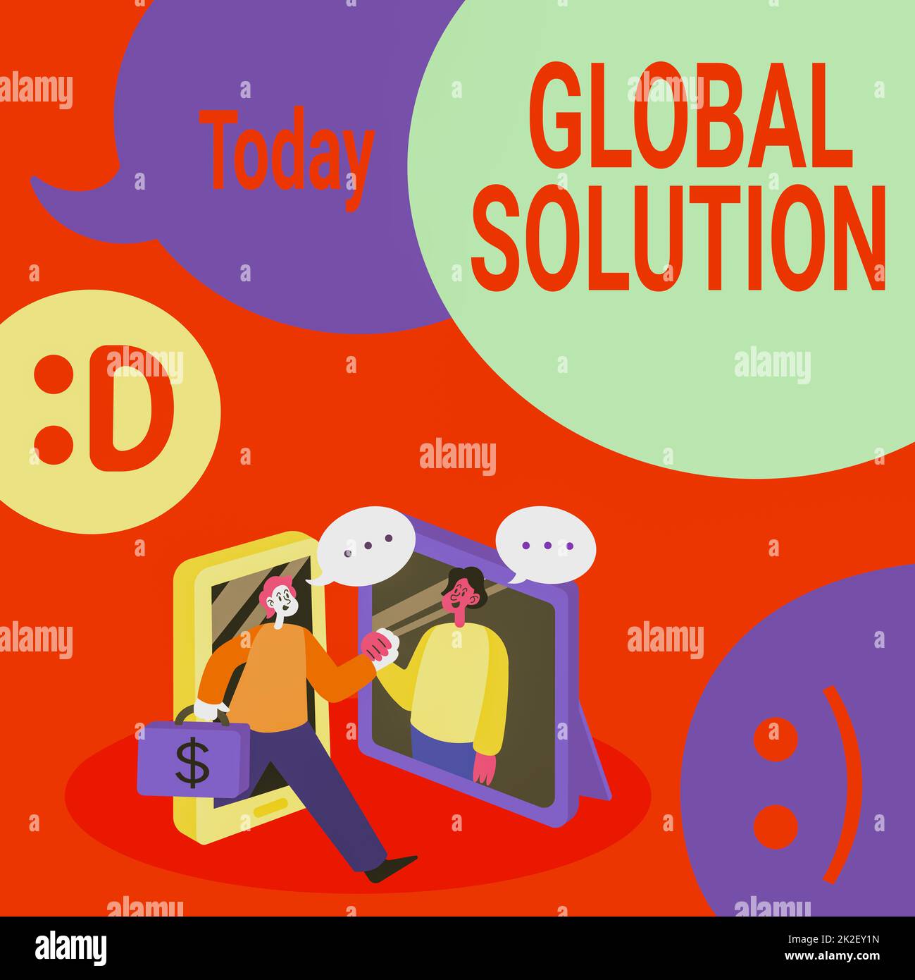 Text sign showing Global Solution. Concept meaning dealing with a