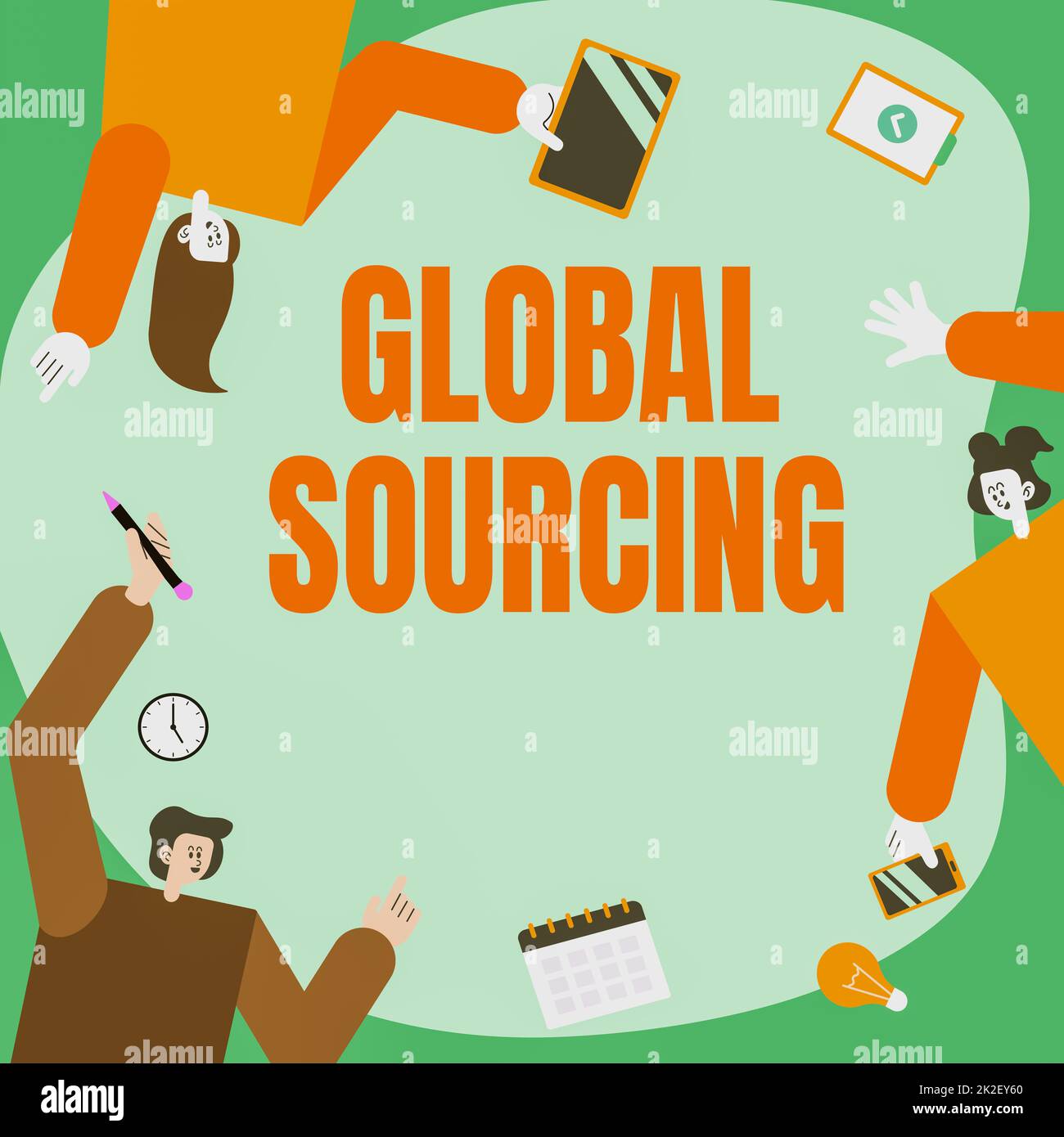 Text sign showing Global Sourcing. Business approach practice of ...