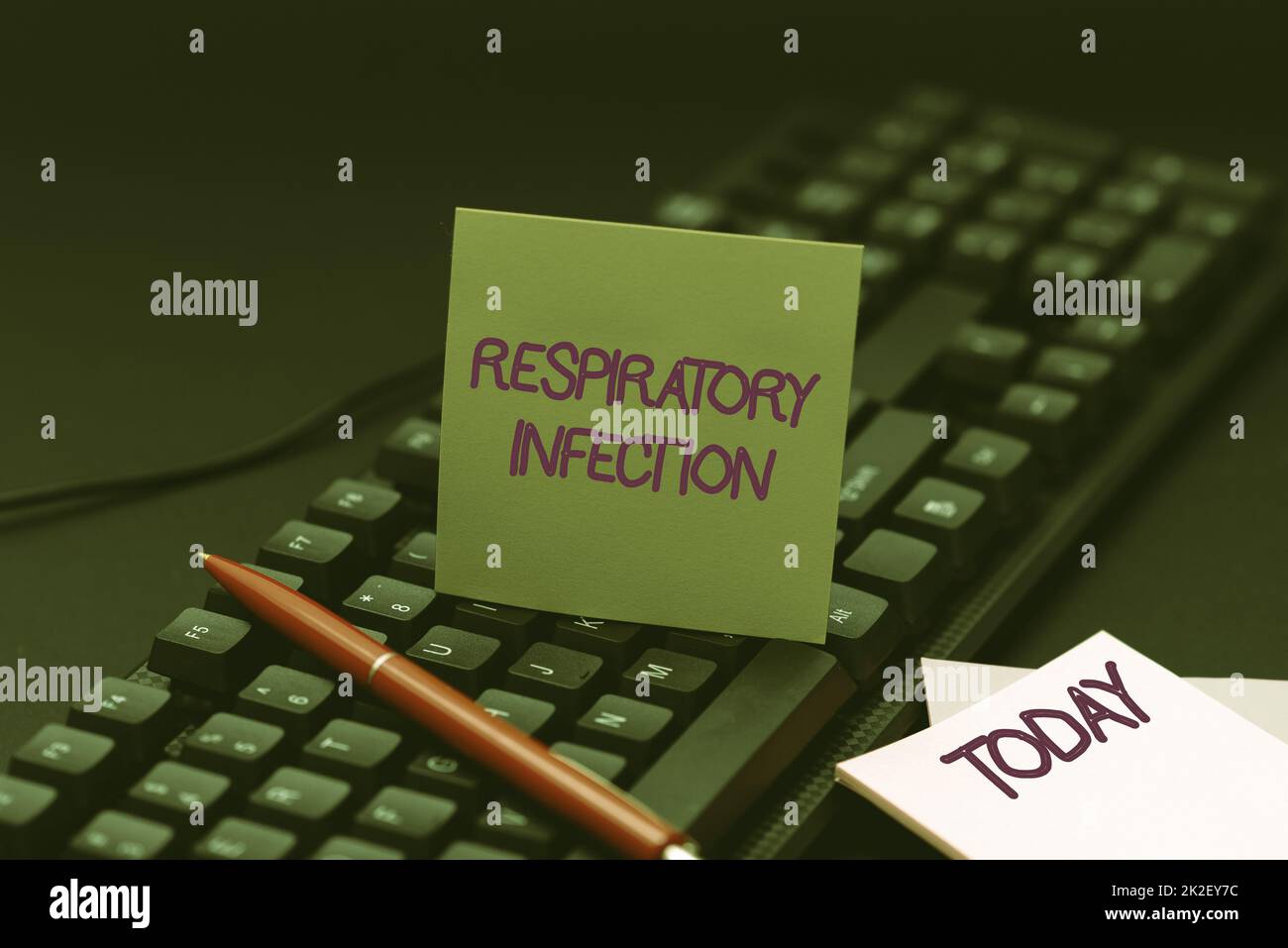 Handwriting text Respiratory Infection. Internet Concept any infectious disease that directly affects the normal breathing Typewriting Movie Review Article, Typing Fresh Food Blog Article Stock Photo