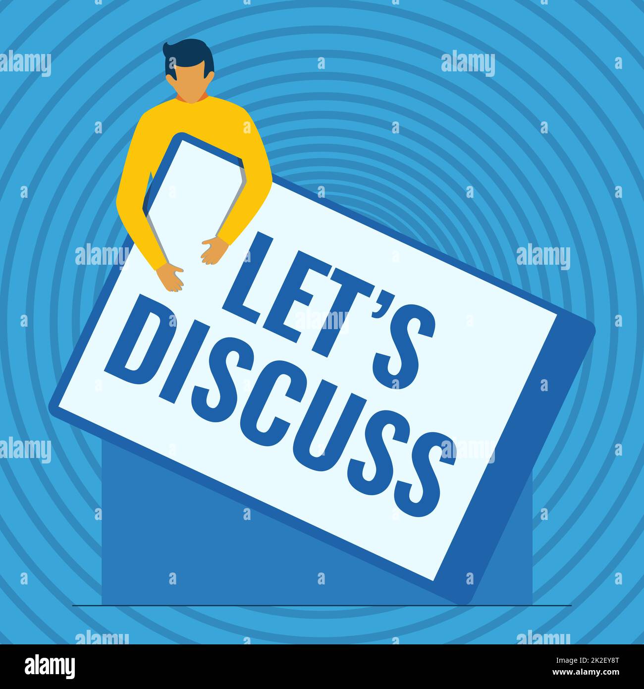 Hand writing sign Let s is Discuss. Concept meaning Permit to Talk Open