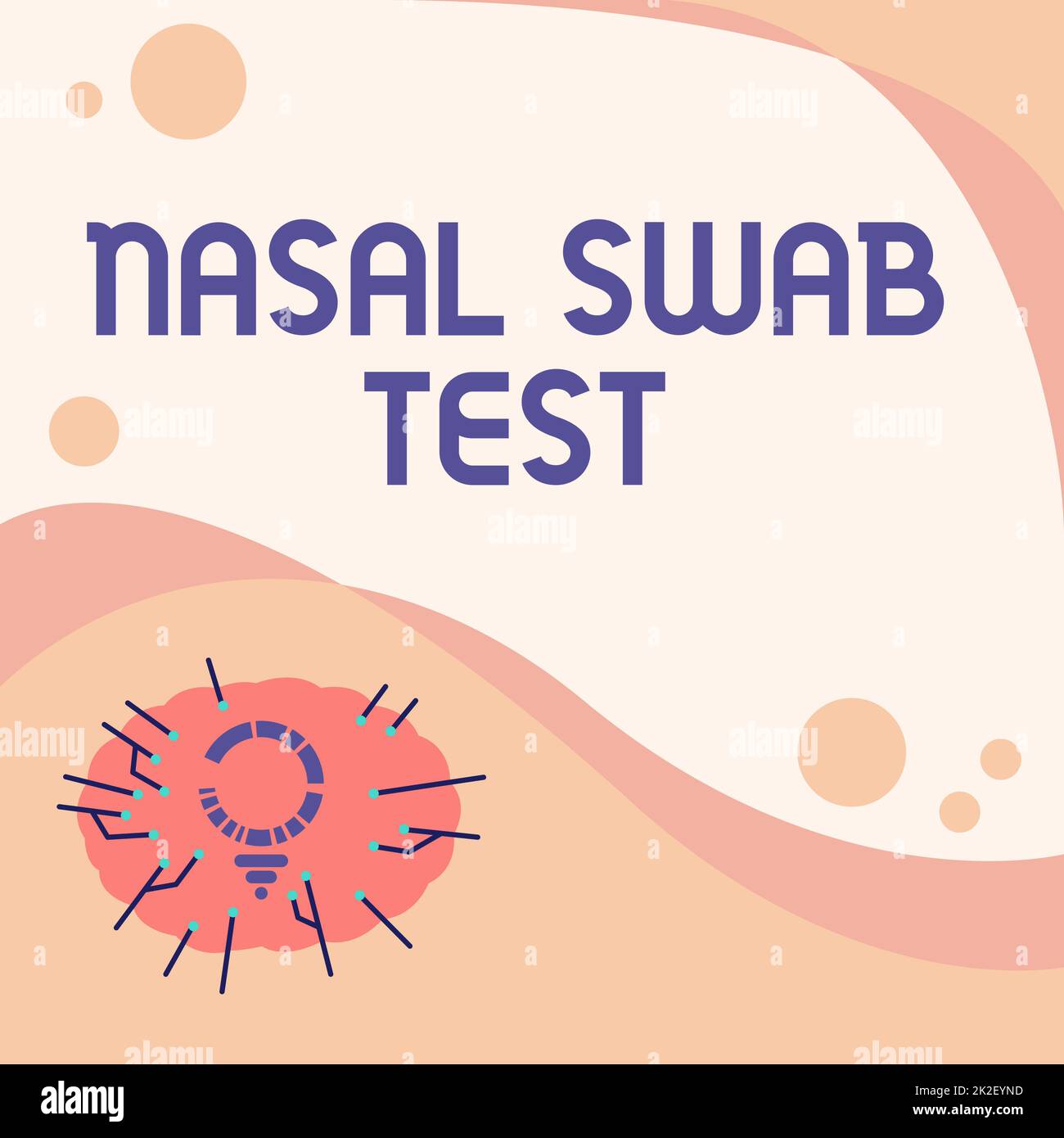 Text caption presenting Nasal Swab Test. Business concept diagnosing an upper respiratory tract infection through nasal secretion Light Bulb Drawing With Multiple Lines Beside Empty Write Space. Stock Photo