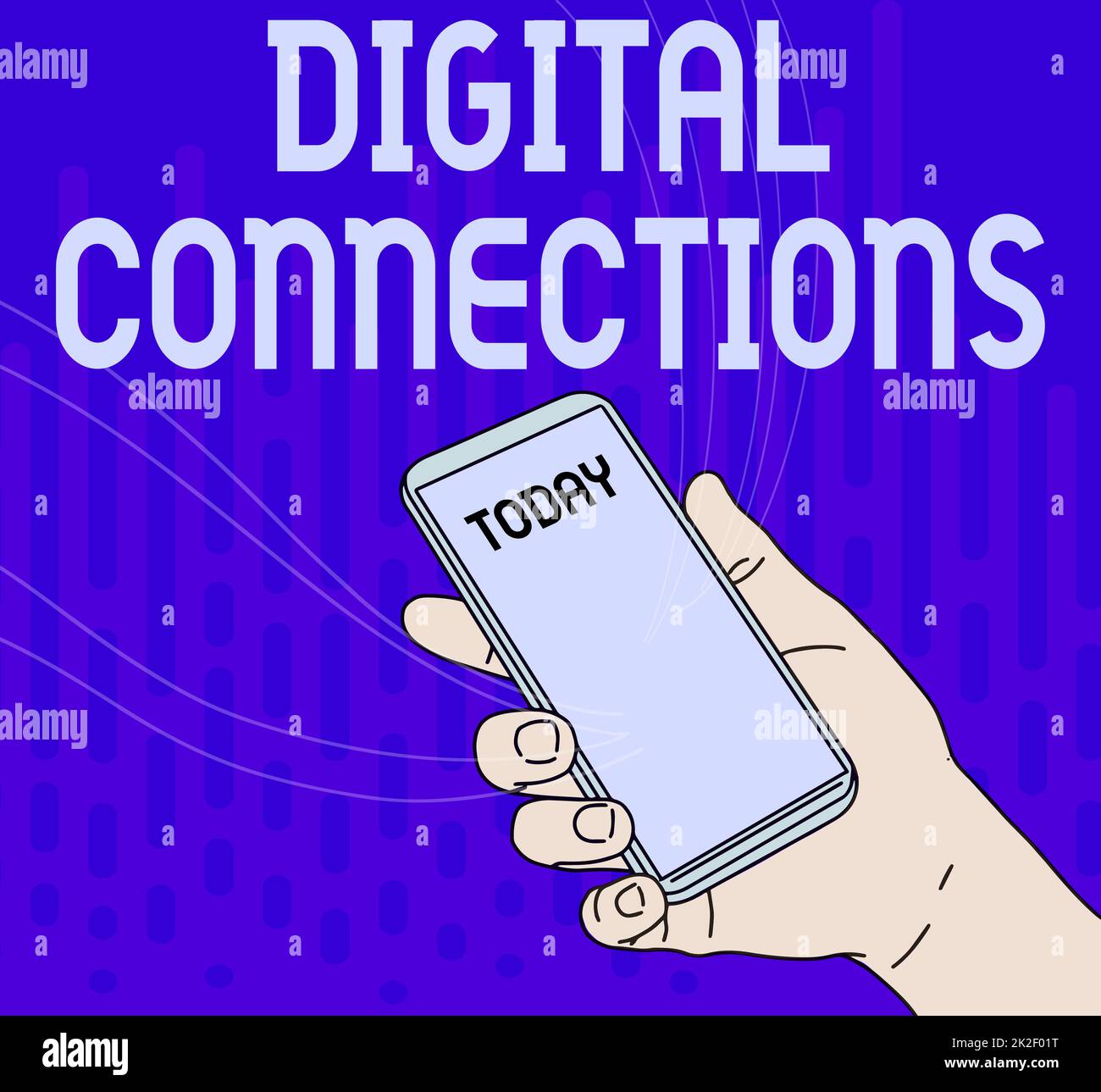 Text showing inspiration Digital Connections. Word Written on Powerful Ways to Connect Online Global High Definition Hand Holding Mobile Device With Blank Screen Showing New Technology. Stock Photo