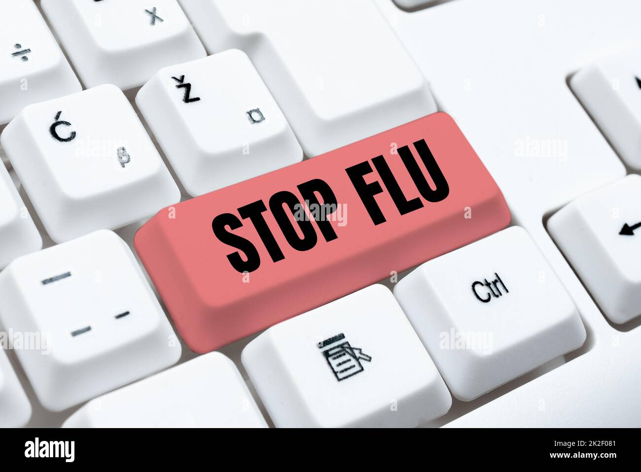 Text showing inspiration Stop Flu. Word for Treat the contagious respiratory illness caused by influenza virus Typing Program Functional Descriptions, Creating New Email Address Stock Photo