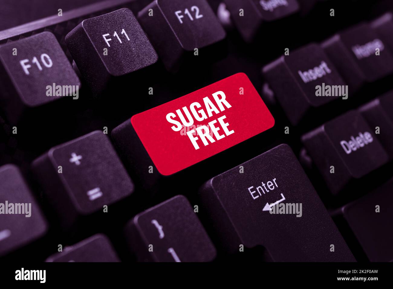 Inspiration showing sign Sugar Free. Internet Concept containing an artificial sweetening substance instead of sugar Typing Employment Agreement Sample, Transcribing Online Talk Show Audio Stock Photo