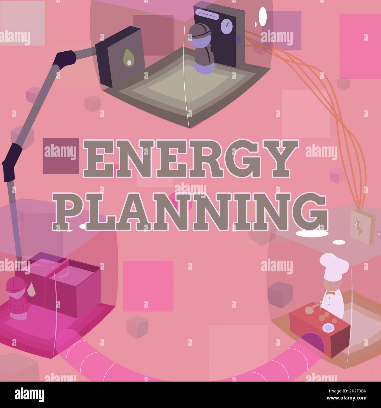 Text showing inspiration Energy Planning. Internet Concept making of a strategy and plan for the consumption of energy Joined Booths Providing Necessary Workplace Resources. Stock Photo