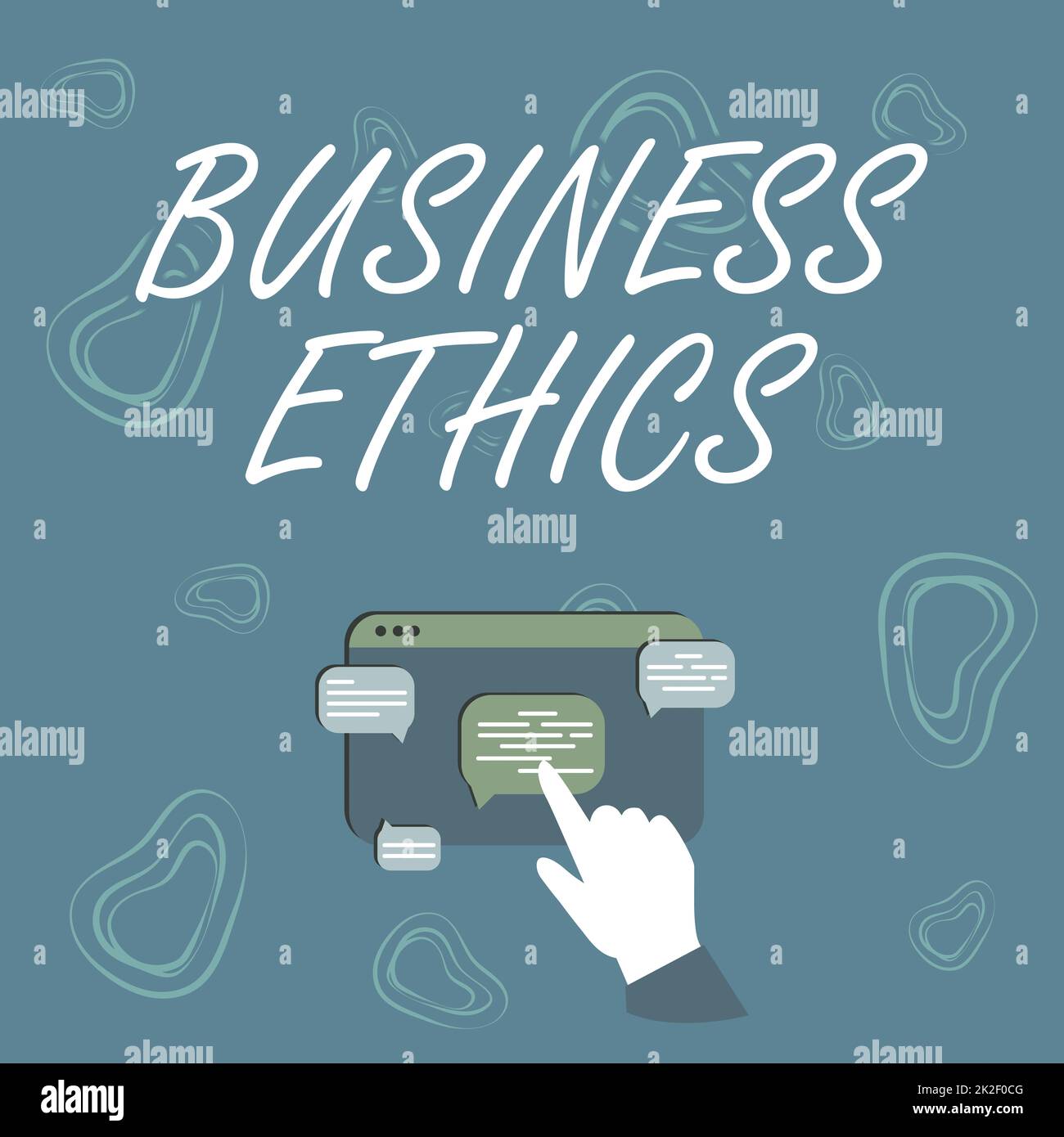 Sign displaying Business Ethics. Business showcase Moral principles that guide the way a business behaves Hand Showing Graph Growth Pointing Web Browser Screen. Stock Photo