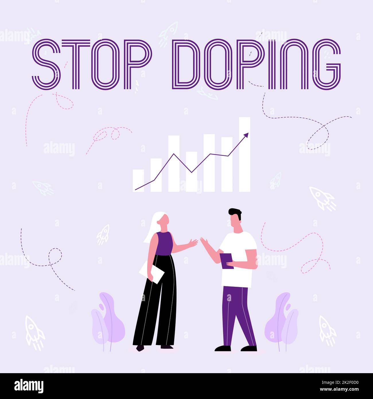 Sign displaying Stop Doping. Business concept do not use use banned athletic performance enhancing drugs Illustration Of Partners Sharing Wonderful Ideas For Skill Improvement. Stock Photo