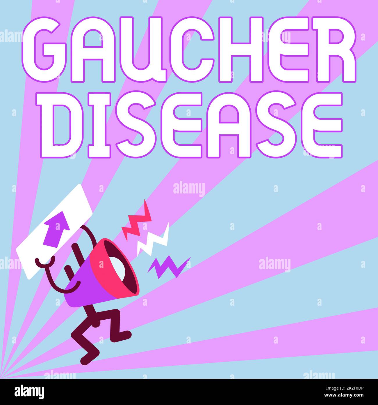 Sign displaying Gaucher Disease. Word for autosomal recessive inherited disorder of metabolism Megaphone Displaying Important Message Exhibiting Detailed Report Stock Photo