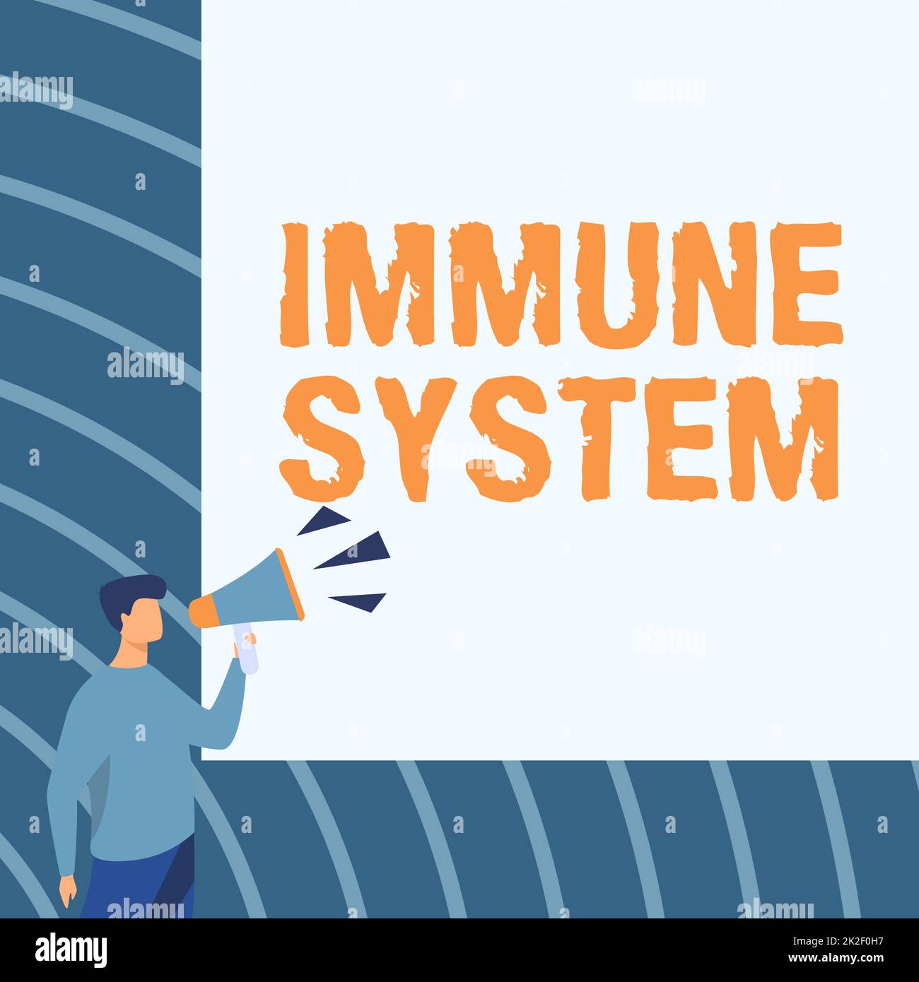 Inspiration showing sign Immune System. Business concept host defense system comprising many biological structures Businessman Drawing Talking Through Megaphone Making New Announcement. Stock Photo