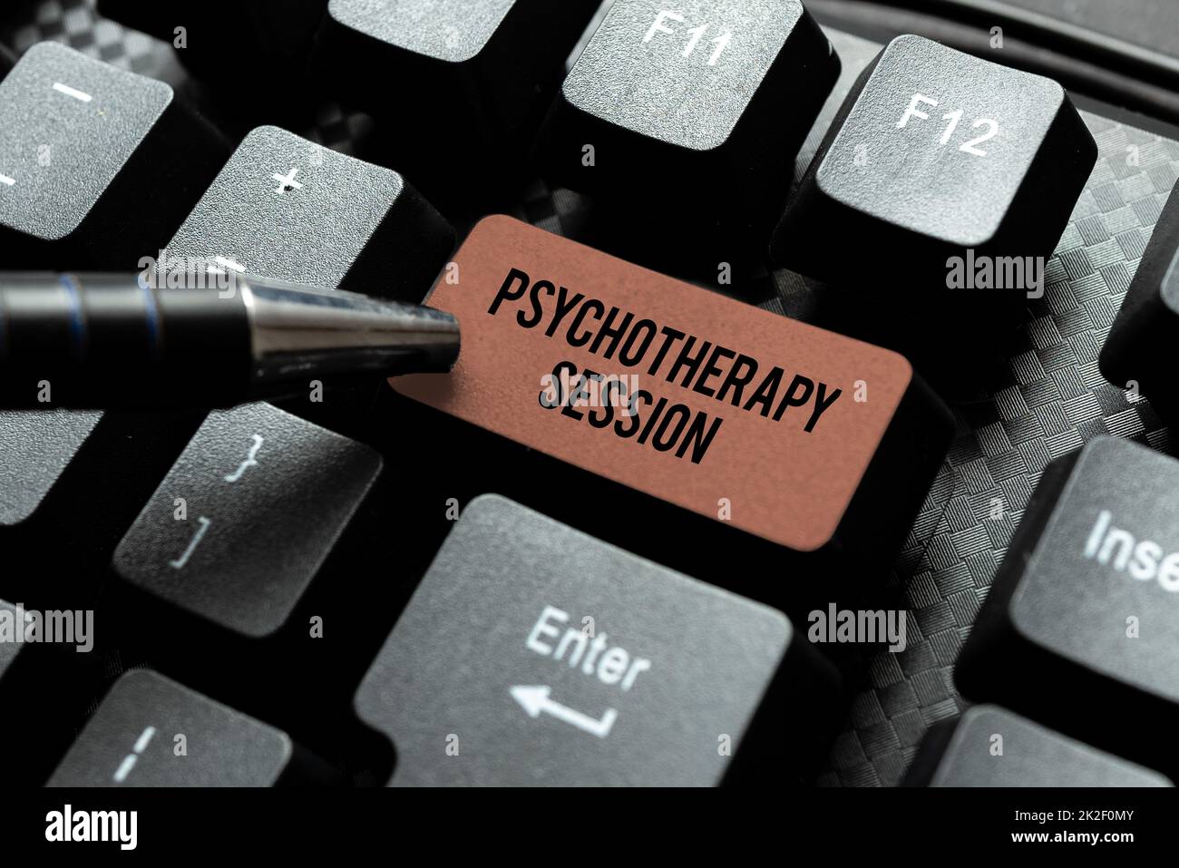Handwriting text Psychotherapy Session. Business concept treatments that can help with mental health problems Developing New Antivirus Program Codes, Organizing File System Stock Photo