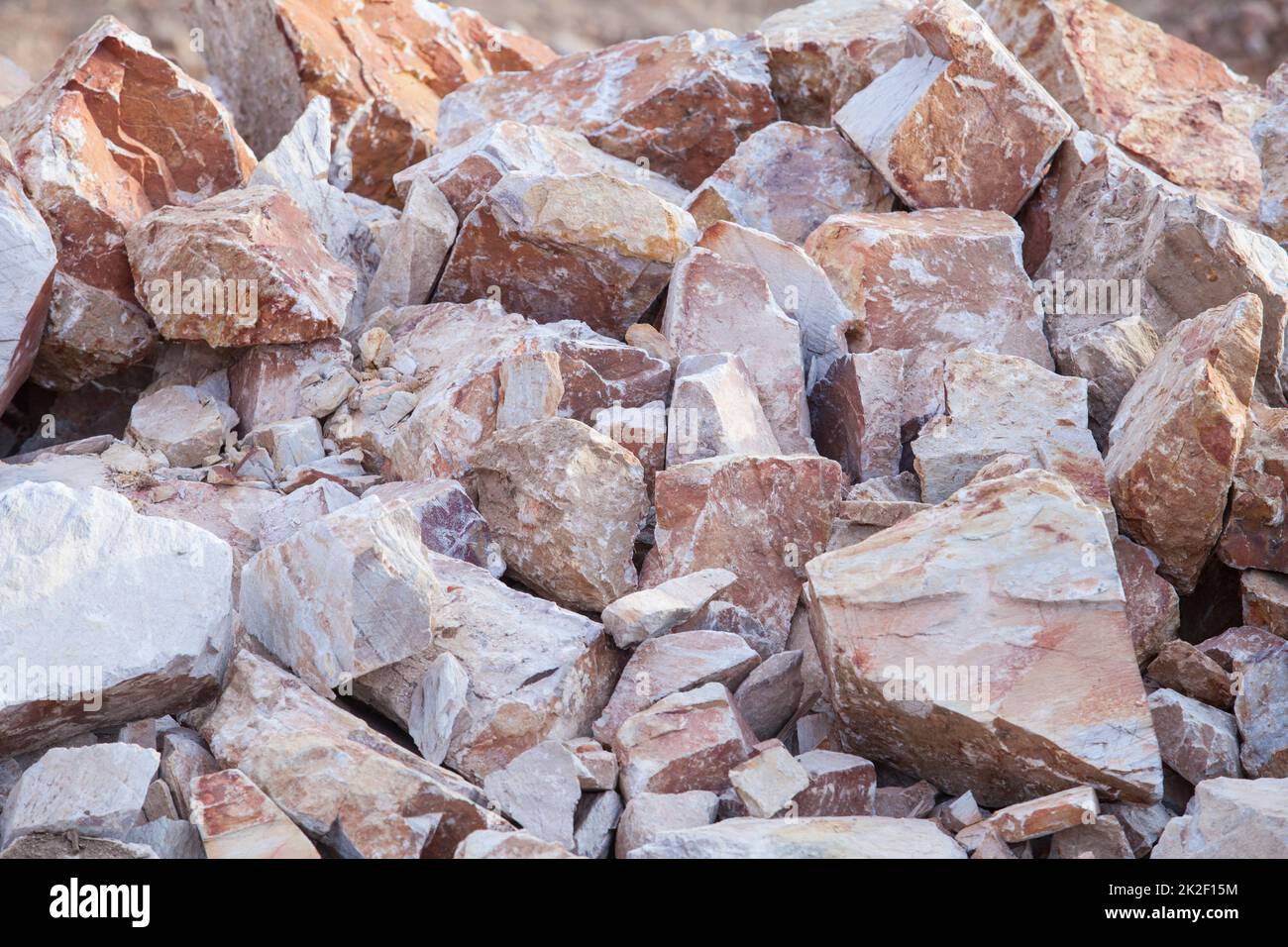 Quartzite fragments alongside mountain slope Stock Photo Alamy