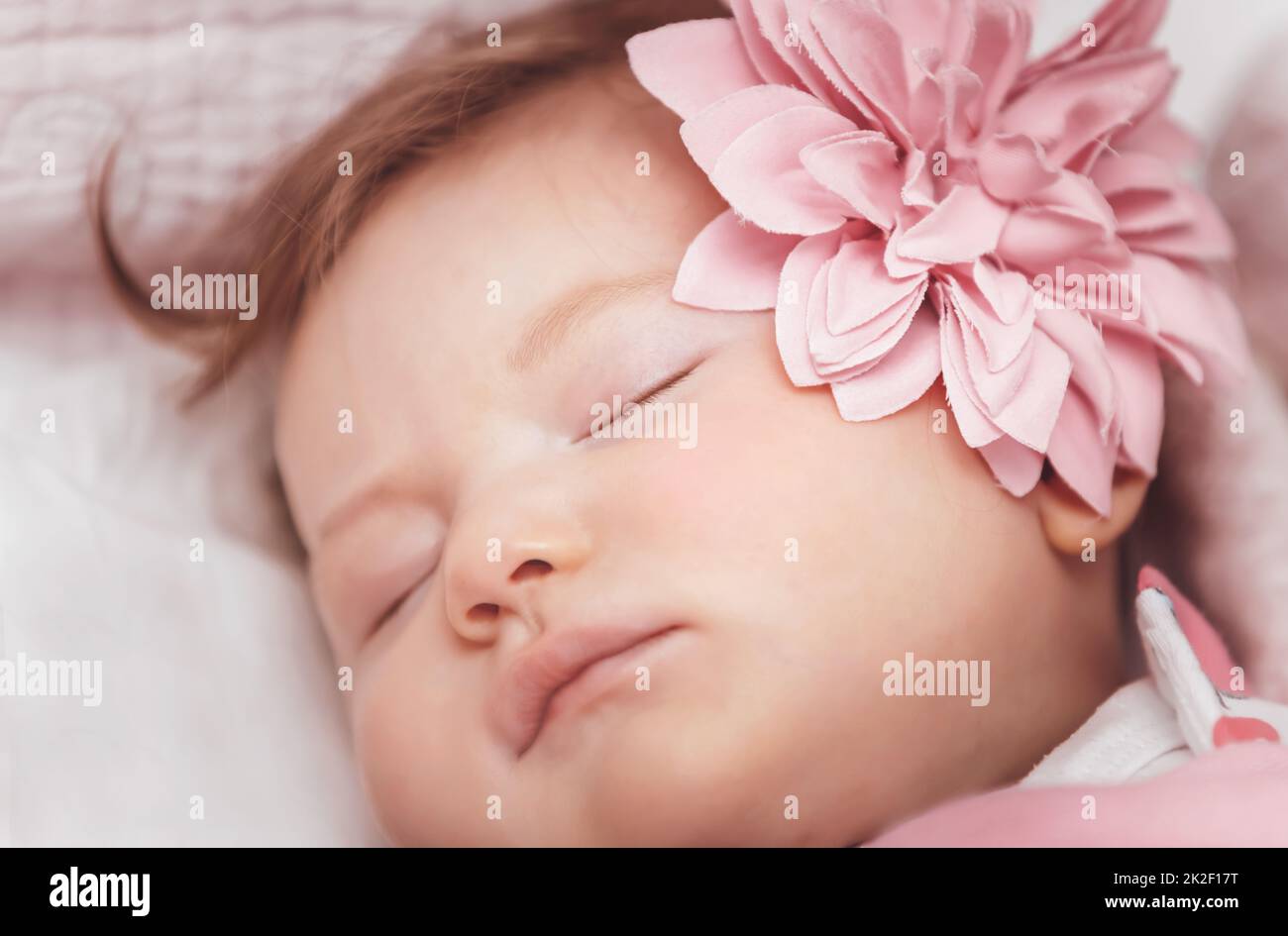 Cute Baby Girl Sleeping Stock Photo