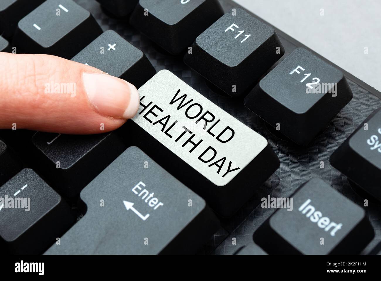 Text sign showing World Health Day. Word for World Health Day Filling Up Online Registration Forms, Gathering And Editing Internet Data Stock Photo
