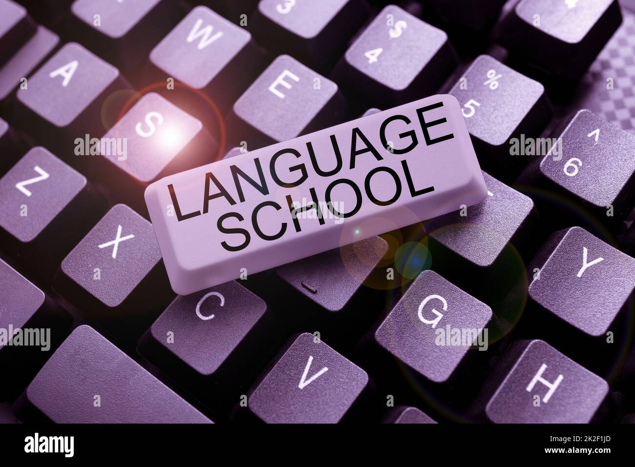 Sign displaying Language School. Business showcase educational institution focusing on foreign languages Fixin G Coding String Arrangement, Typing Program Glitch Fix Codes Stock Photo
