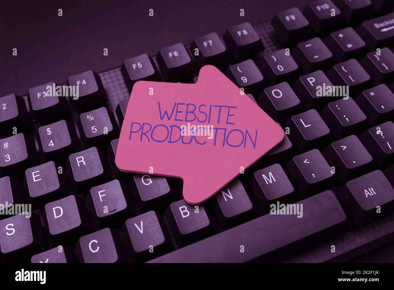 Text showing inspiration Website Production. Word for Website Production Converting Written Notes To Digital Data, Typing Important Coding Files Stock Photo