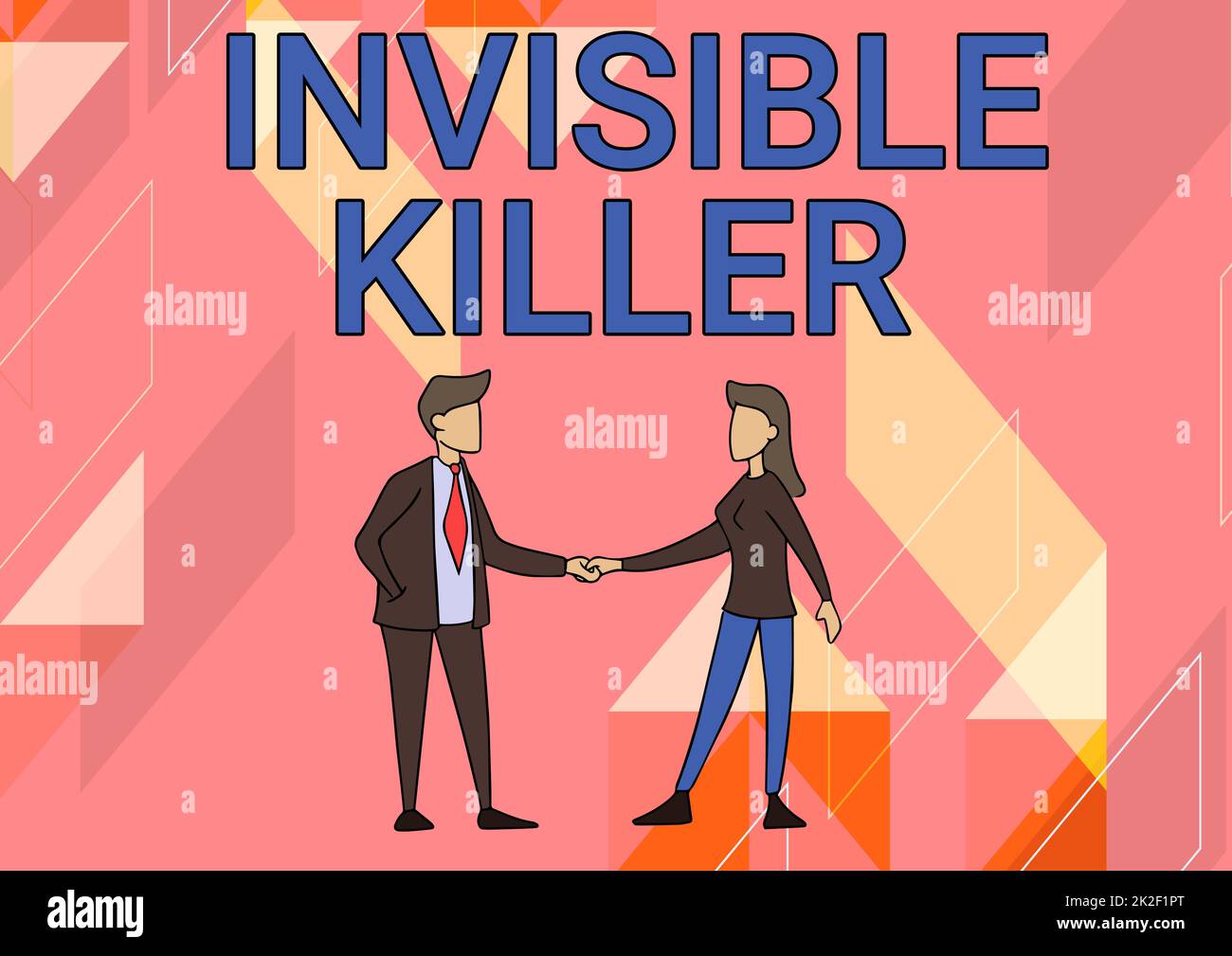 Conceptual display Invisible Killer. Conceptual photo presence into the air of a substance which are harmful Man And Woman Standing Facing Towards Each Other Holding Hands. Stock Photo