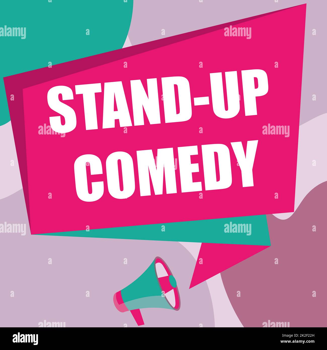 Conceptual display Stand Up Comedy. Business concept Comedian performing speaking in front of live audience Megaphone Drawing Speaking To Chat Box Making Announcement. Stock Photo