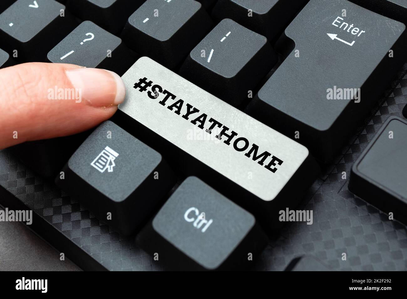 Inspiration showing sign Hashtag Stay at home. Business approach a