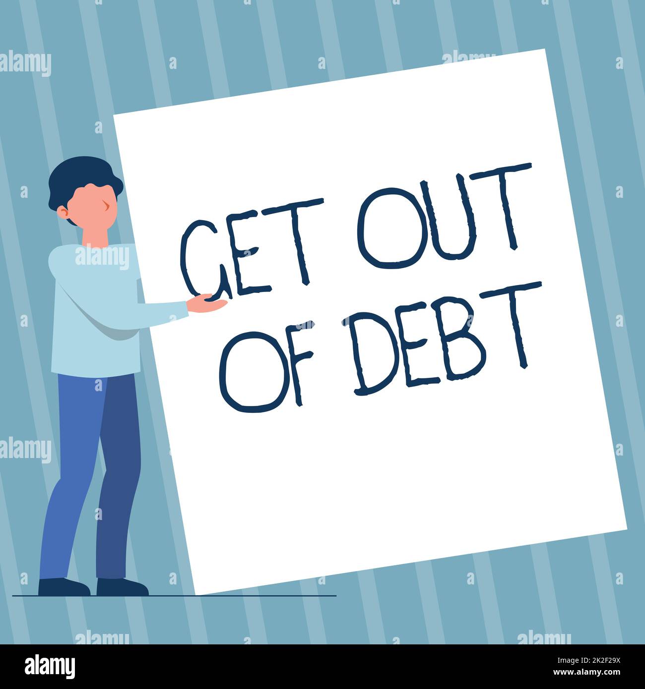Hand writing sign Get Out Of Debt. Concept meaning No prospect of being