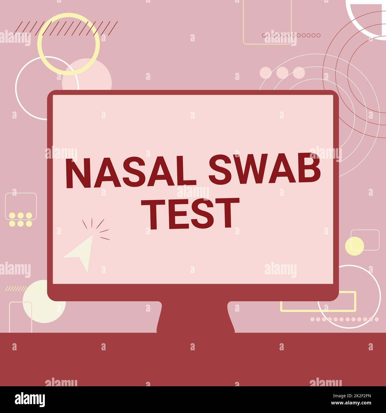 Text sign showing Nasal Swab Test. Internet Concept diagnosing an upper respiratory tract infection through nasal secretion Illustration Of Cursor In Blank Screen Monitor Searching Ideas. Stock Photo