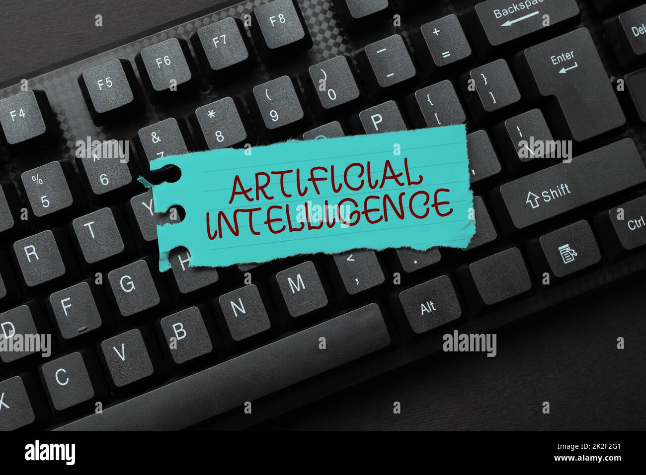 Handwriting text Artificial Intelligence. Business idea programmed to think like human and mimic his actions Word Processing Program Ideas, Logging Programming Updates Concept Stock Photo