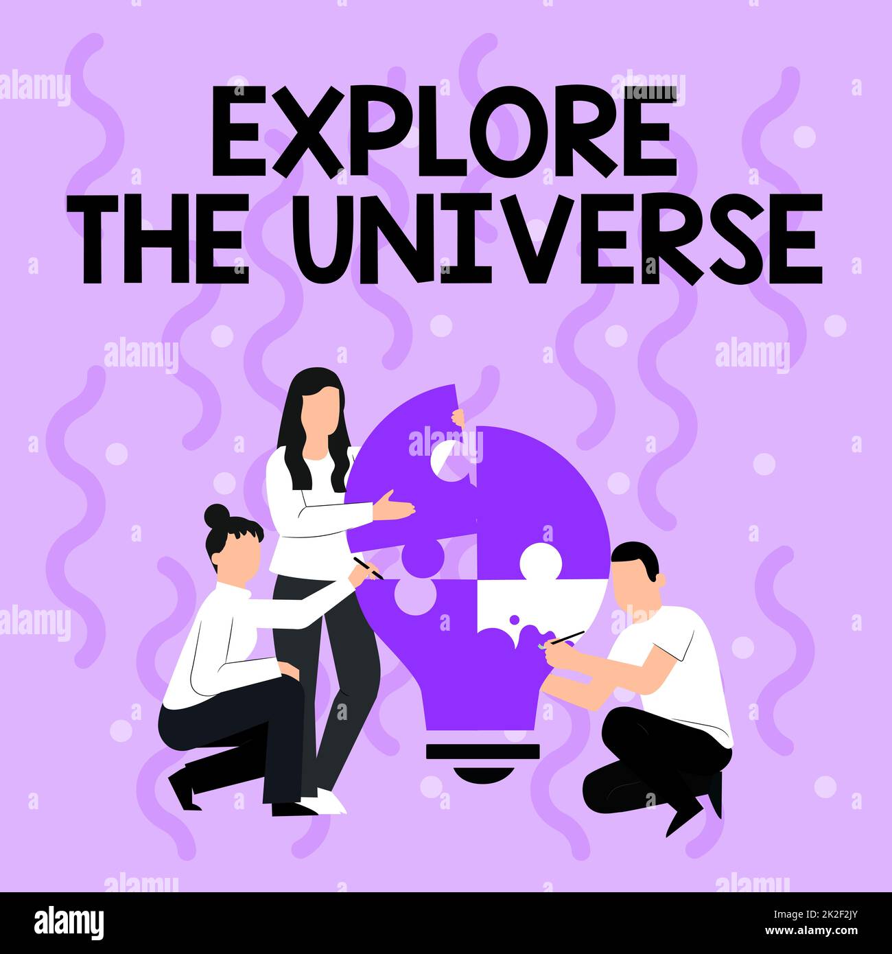 Inspiration showing sign Explore The Universe. Internet Concept Discover the space and time and their contents Employee Drawing Helping Each Other Building Light Bulb Jigsaw Puzzle. Stock Photo