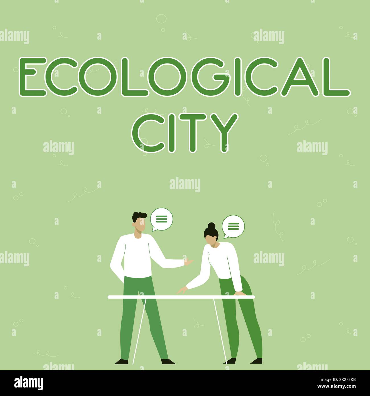 Writing displaying text Ecological City. Internet Concept human settlement modeled on the selfsustaining structure Partners Sharing New Ideas For Skill Improvement Work Strategies. Stock Photo
