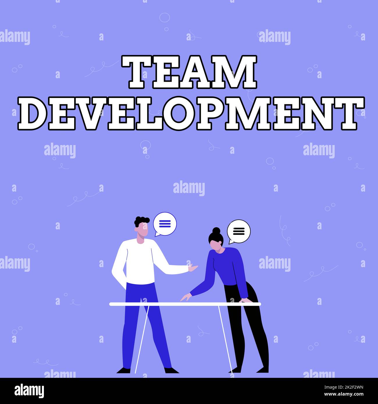 Text sign showing Team Development. Business approach learn why and how small groups change over time with graphs Partners Sharing New Ideas For Skill Improvement Work Strategies. Stock Photo