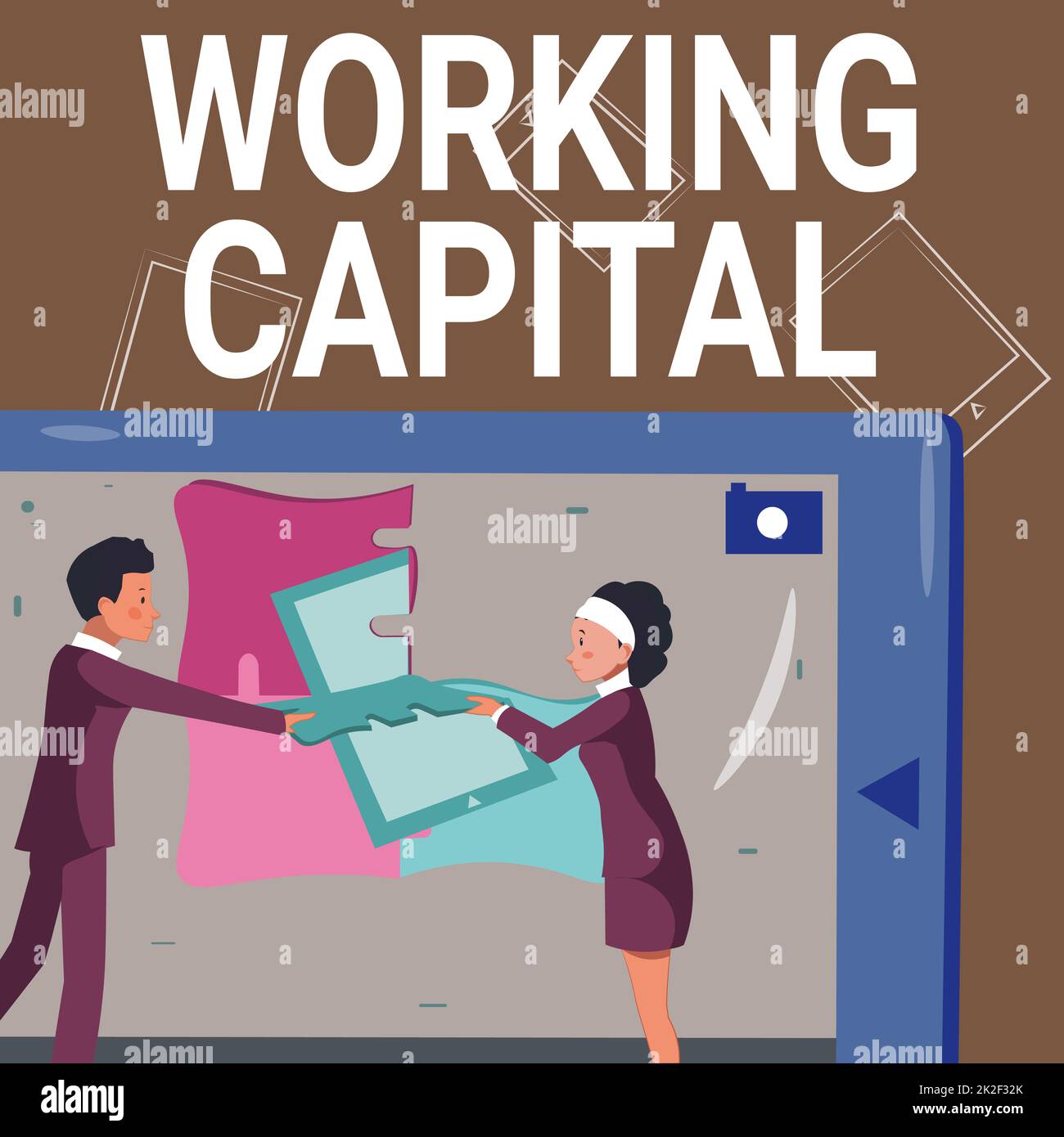 Conceptual display Working Capital. Word for Working Capital Colleagues Building New Project Plans Presenting Latest Ideas. Stock Photo